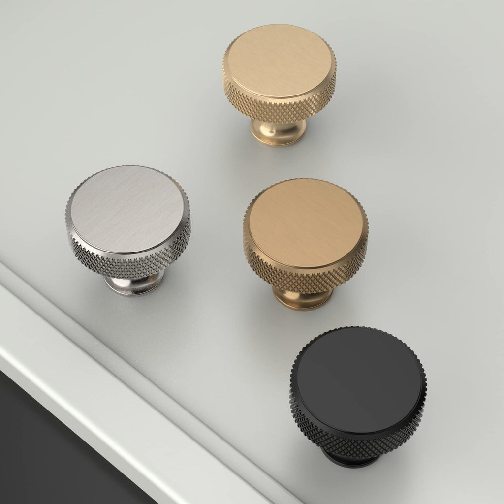 30 Pack Polished Chrome Knurled Cabinet Knobs Kitchen Cabinet Handles for Drawer Dresser, Cupboard and Wardrobe ZH0036
