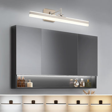 LED Vanity Light Fixture,Brushed Nickel 23.6'' 5CCT DimmableAdjustable & Rotatable Bathroom Light Fixture Above