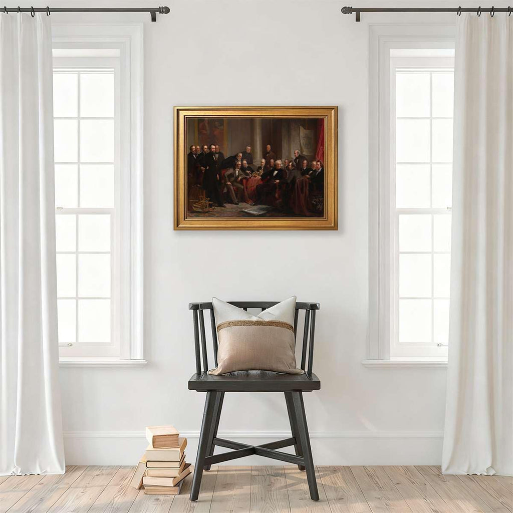 Framed Vintage Wall Art Historical Engineering Meeting Poster Canvas Print Oil Paintings Reproduction World Classics
