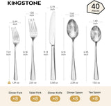 Silverware Set for 8, 40-Piece Forged 18/10 Stainless Steel Flatware Set, Mirror Finish Cutlery Set Dishwasher Safe
