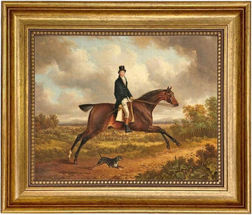 Charles Towne Down the Path 8 x 10" Oil Painting Print on Canvas Gold Frame Home Wall Art Décor Equestrian Horse