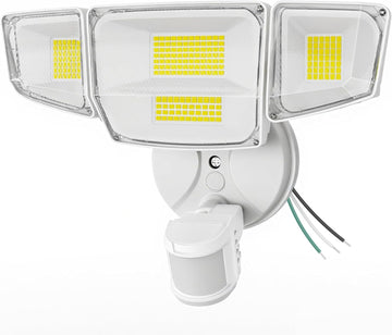 90W 10000LM LED Security Lights Motion Sensor Outdoor Lights, 4 Head Dusk to Dawn, 6500K Daylight Flood Lights