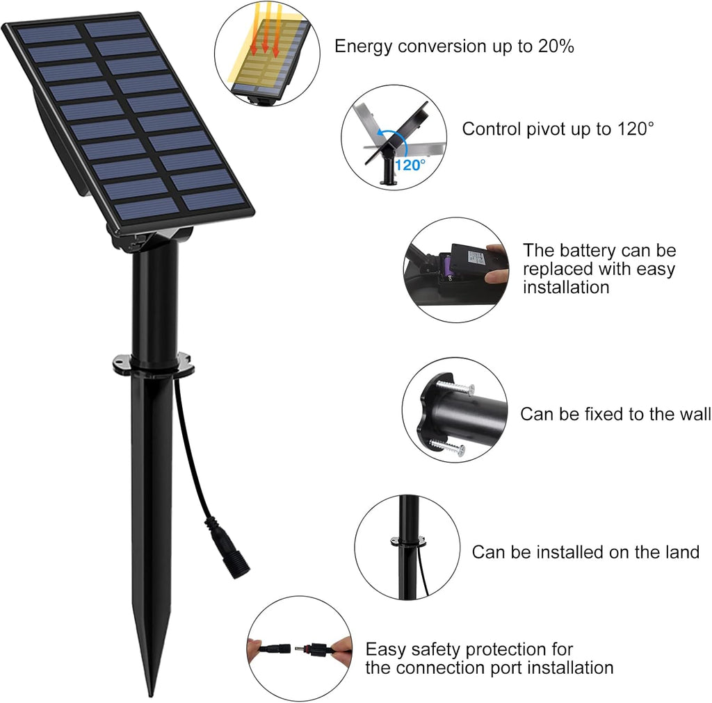Solar Spotlights Outdoor Waterproof, Solar Landscape Spotlights, Solar Powered Spot Lights for Trees, Flag, Garden