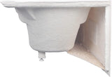Aqua Eden VTAP603022R 60-Inch Acrylic Anti-Skid Alcove Tub with Right Hand Drain Hole, White