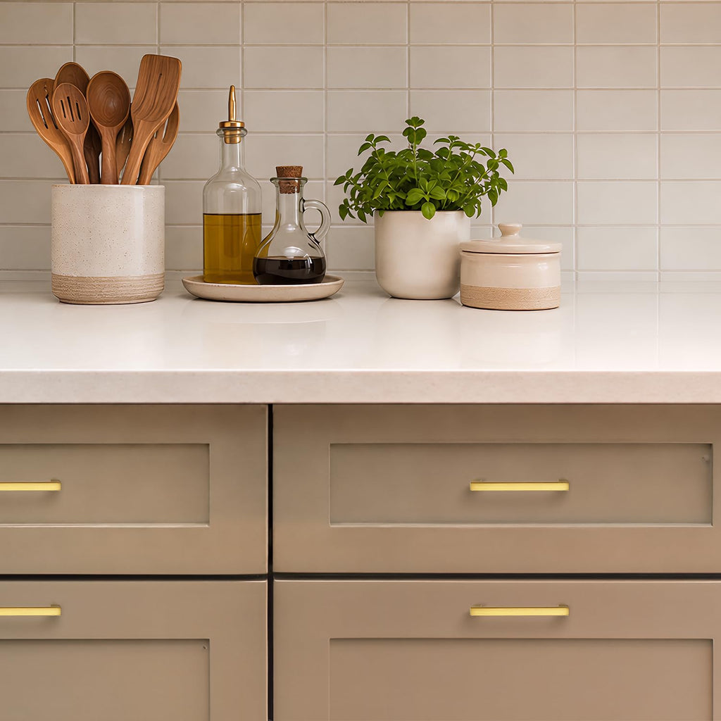 Gold Cabinet Handles Solid Cabinet Pulls, 3 Inch CC, 20 Pack