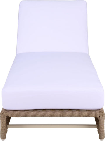 Outdoor Patio Furniture Collection - Callan Heather Tan Rope & White Cushion Lounger, Fully Assembled Outdoor Chaise