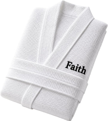 Men's Waffle Robe, Custom Personalized Bathrobe for Men | Lightweight cotton-blend waffle robe, quick-dry.