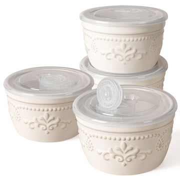With Lids, Creme Brulee Oven Safe, Ceramic Pudding Cups, Souffle Cups, Custard Cups, Dipping Sauce Cups, Food Storage