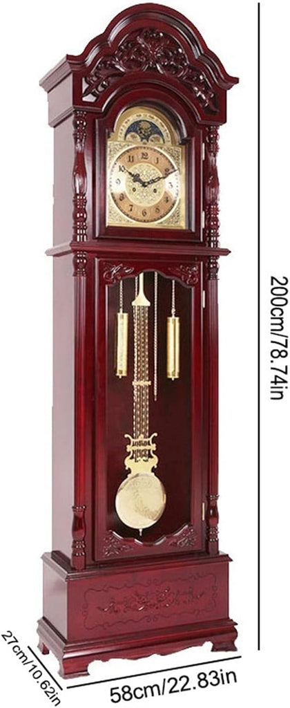 Grandfather Clock, Solid Wood Classical Vertical Clock, Vertical Clock, Chinese Style Floor Clock, European Style Living Room Pendulum...