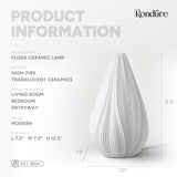 12.5" Modern Ceramic Table Lamp, Fully Dimmable Modern Bedside Lamps and Nightstand, White Translucent Ceramic Shade