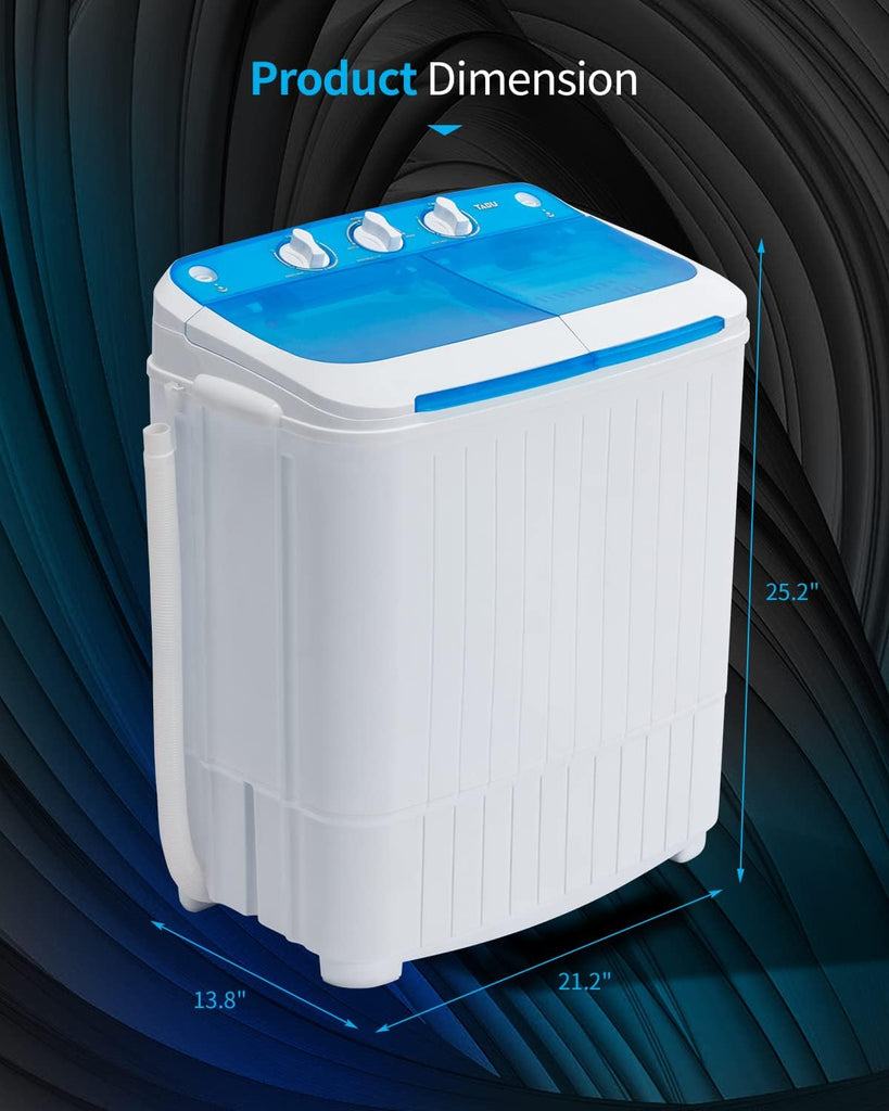 17.6Ibs Portable Washing Machine, Compact Washer Machine, Mini Washing Machine, Twin Tub Washer and Spiner