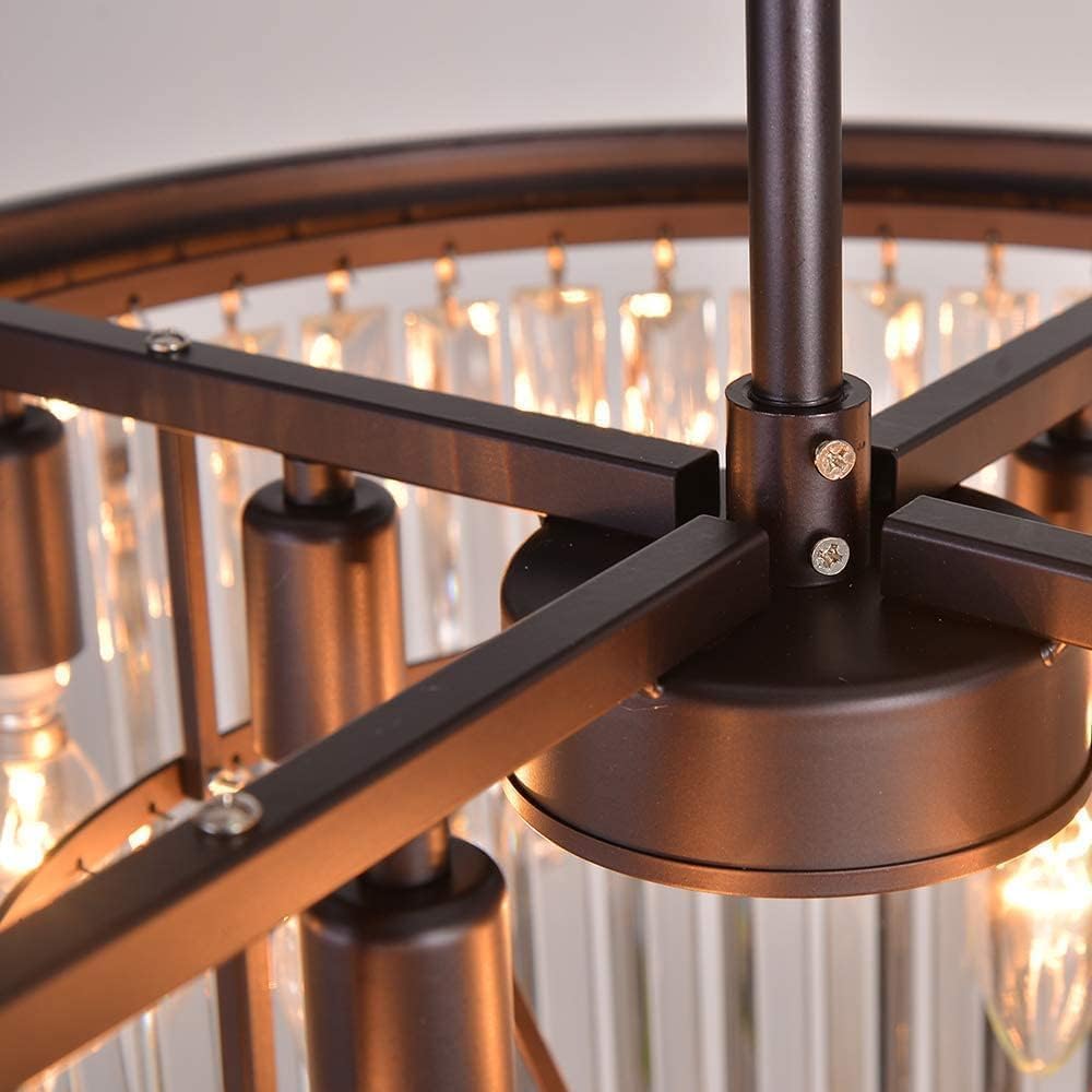 Inspired Odeon Style Bronze Crystal 3-Tier Modern Chandelier