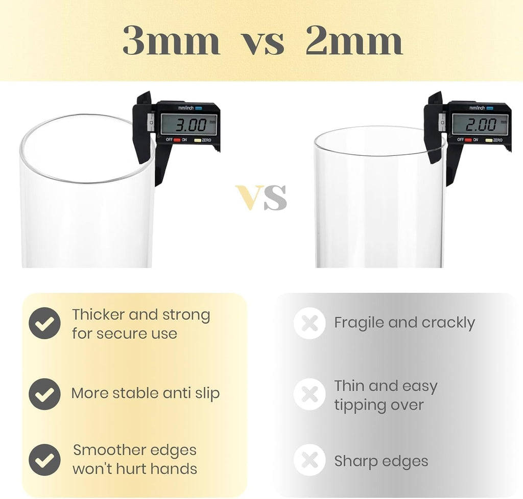Hurricane Glass Candle Holders: 6 PCS Clear Hurricane Candle Holders for Pillar Candles Floating Candles, Glass