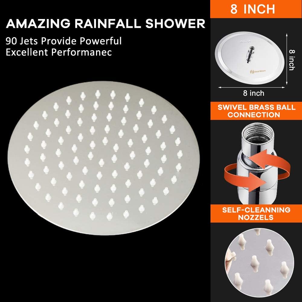 Rain Shower Head, Ultra-Thin Design-Pressure Boosting, Awesome Some Experience