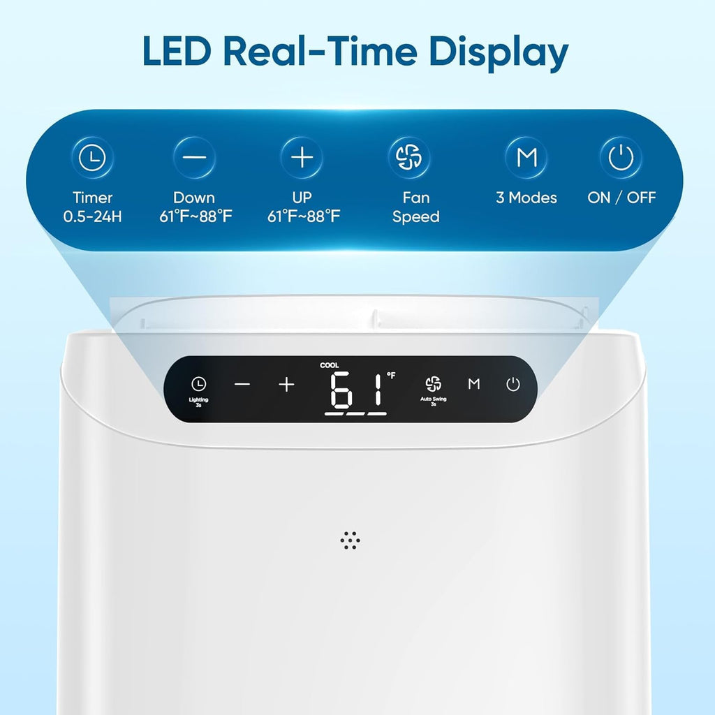 12000 BTU Portable Air Conditioners, Cools Up to 500 Sq.Ft, Portable AC Unit with Remote Control, Cooling, Fan