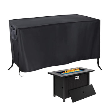 Waterproof Fire Pit Cover Rectangular 45"L x 23"W x 25"H Black