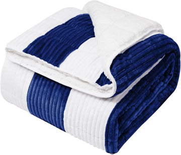 Sherpa Weighted Blanket for Adults 15lbs, 60"x80", Queen Size Fuzzy Heavy Throw Blanket for 140-160lbs, Microfiber