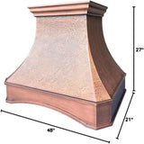 48 Inch Copper Wall Mount Range Hood