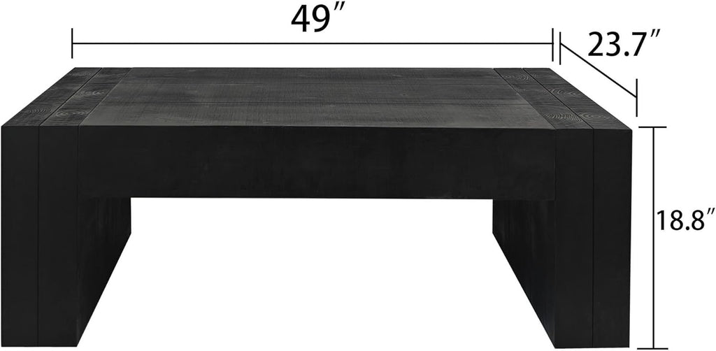 Wood Coffee Table Farmhouse Wooden Coffee Tables, Rectangle Tea Table, Rustic Coffee Table