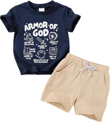 Toddler Baby Boy Summer Clothes Dinosaur T-Shirt and Shorts Boy Outfits to