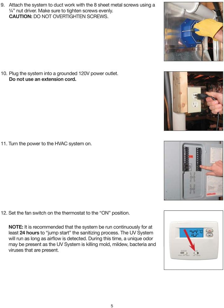 OS72PRO UV Air Purifier 72W System with Energy Saving Airflow Sensor and 16-in Bulbs