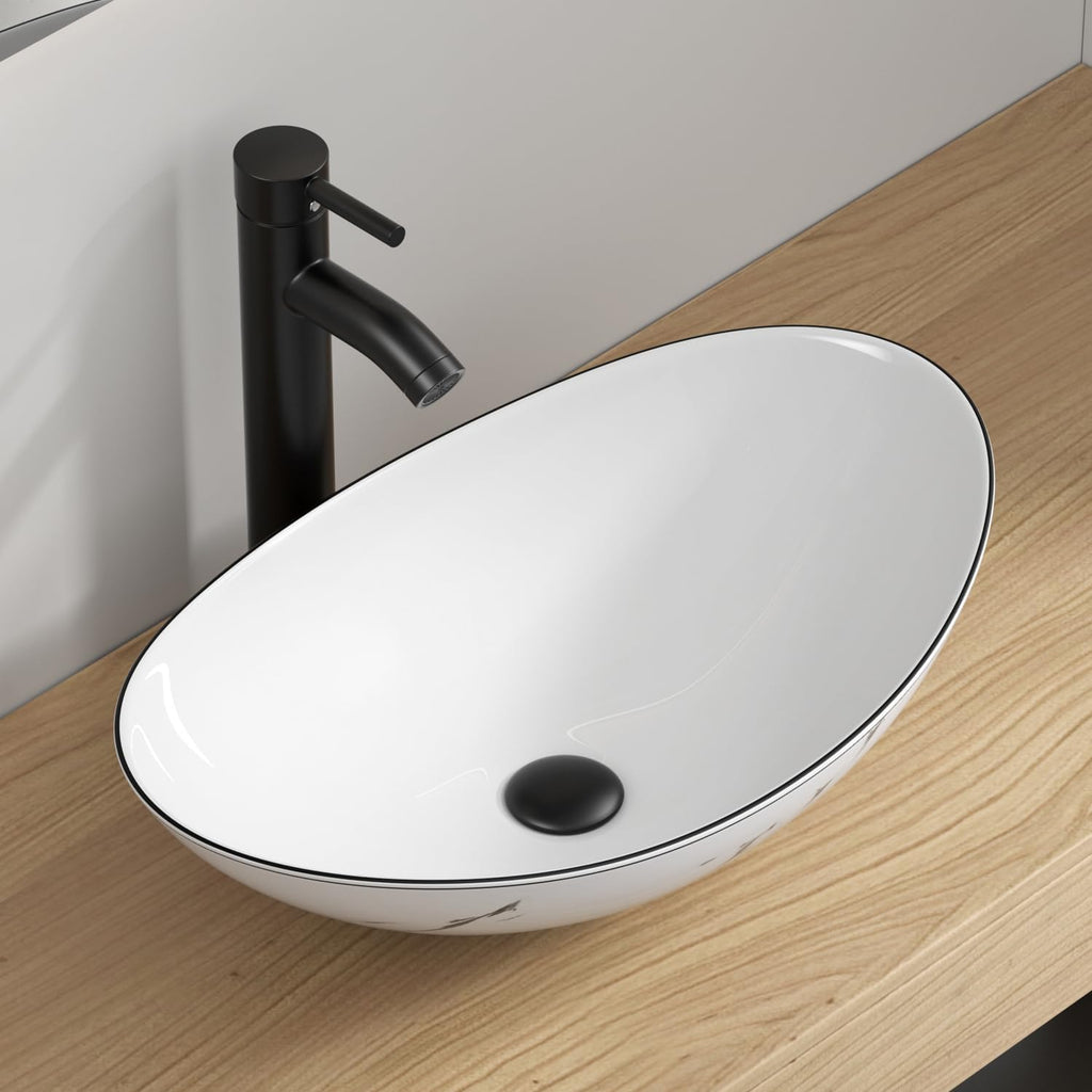 32" White Bathroom Vanity with Marble Top & 4 Drawers - Modern Freestanding Vanity Cabinet