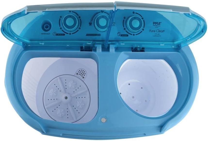 Upgraded Version Portable Washer & Spin Dryer, Mini Washing Machine, Twin Tubs, Spin Cycle w/Hose, 11lbs. Capacity, 110V
