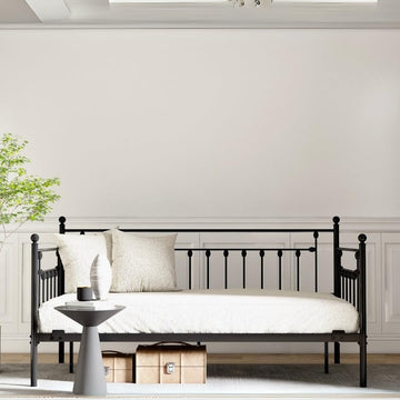 Golden Gate Beds Daybed Frame with Headboard, Without Trundle, Heavy Duty Metal Frame & Steel Slats Foundation