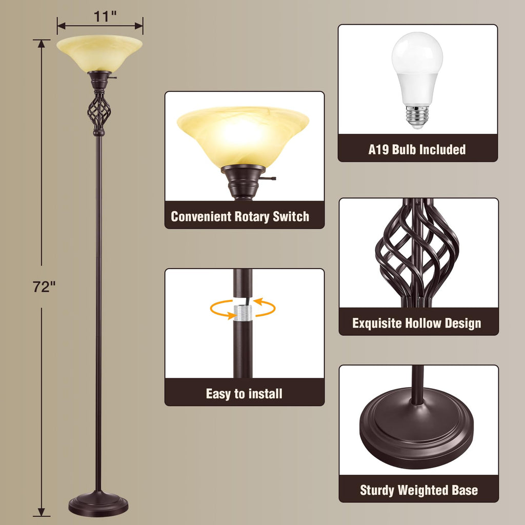 Torchiere Floor Lamp, LED Standing Reading Light