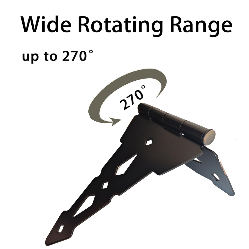 8 Inch Decorative T-Strap Gate Hinges Heavy Duty, 2 Pack