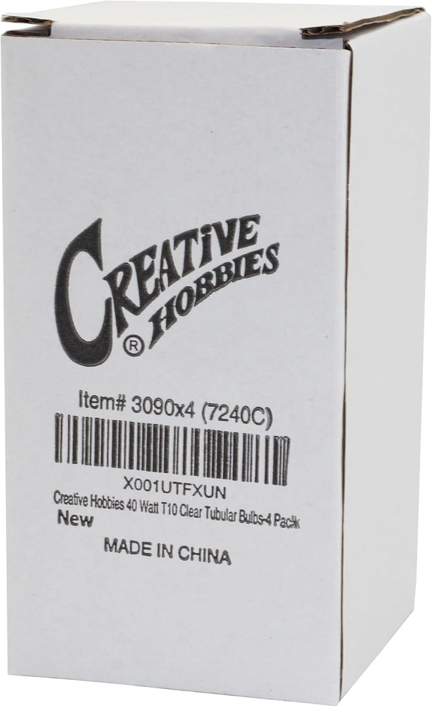 3090 (Pack of 4) 40T10/CL - 40 Watt T10 Clear Tubular - 120V - Medium (E26) Base - Incandescent Light Bulbs