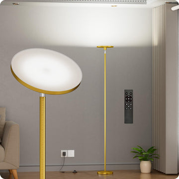 Dimmable Torchiere Floor Lamp with Remote, Gold