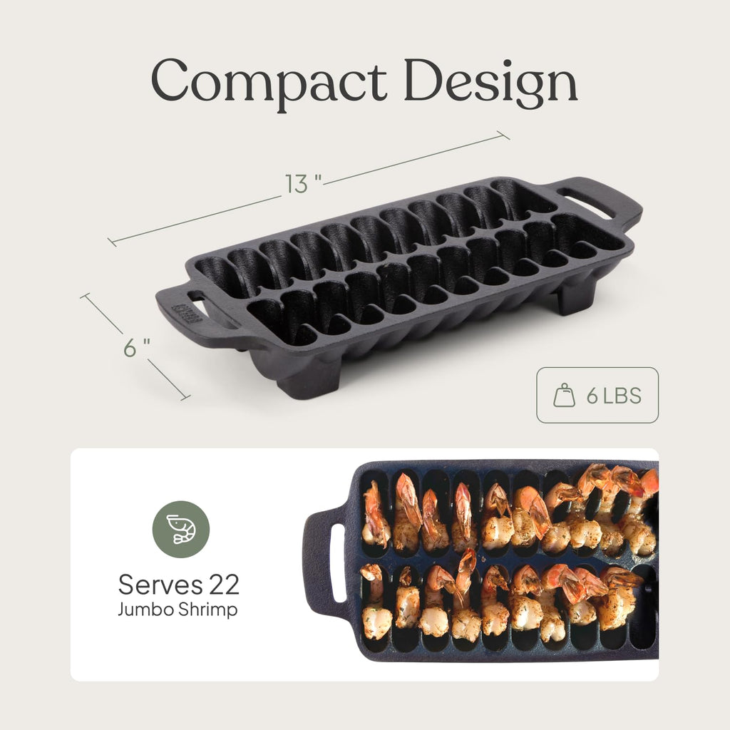 Cast Iron Shrimp Grill Pan