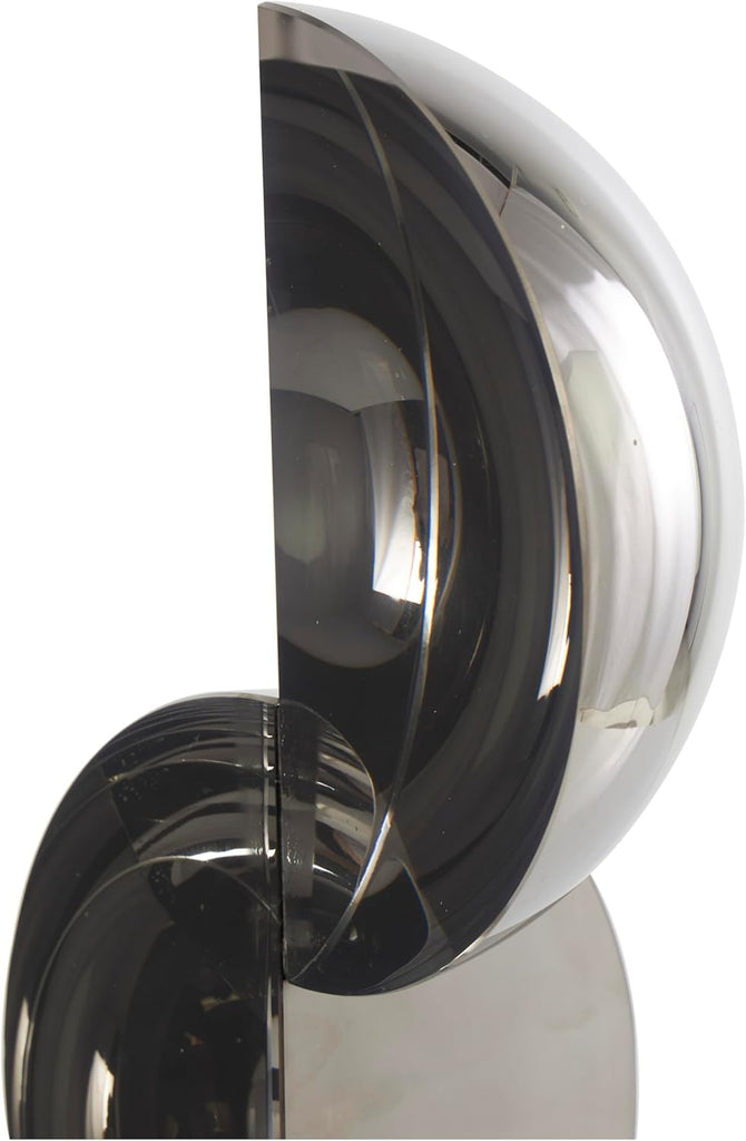 79 Crystal Geometric Decorative Sculpture Abstract Two-Tone Home Decor Statue with Stacked Semi Circles, Accent