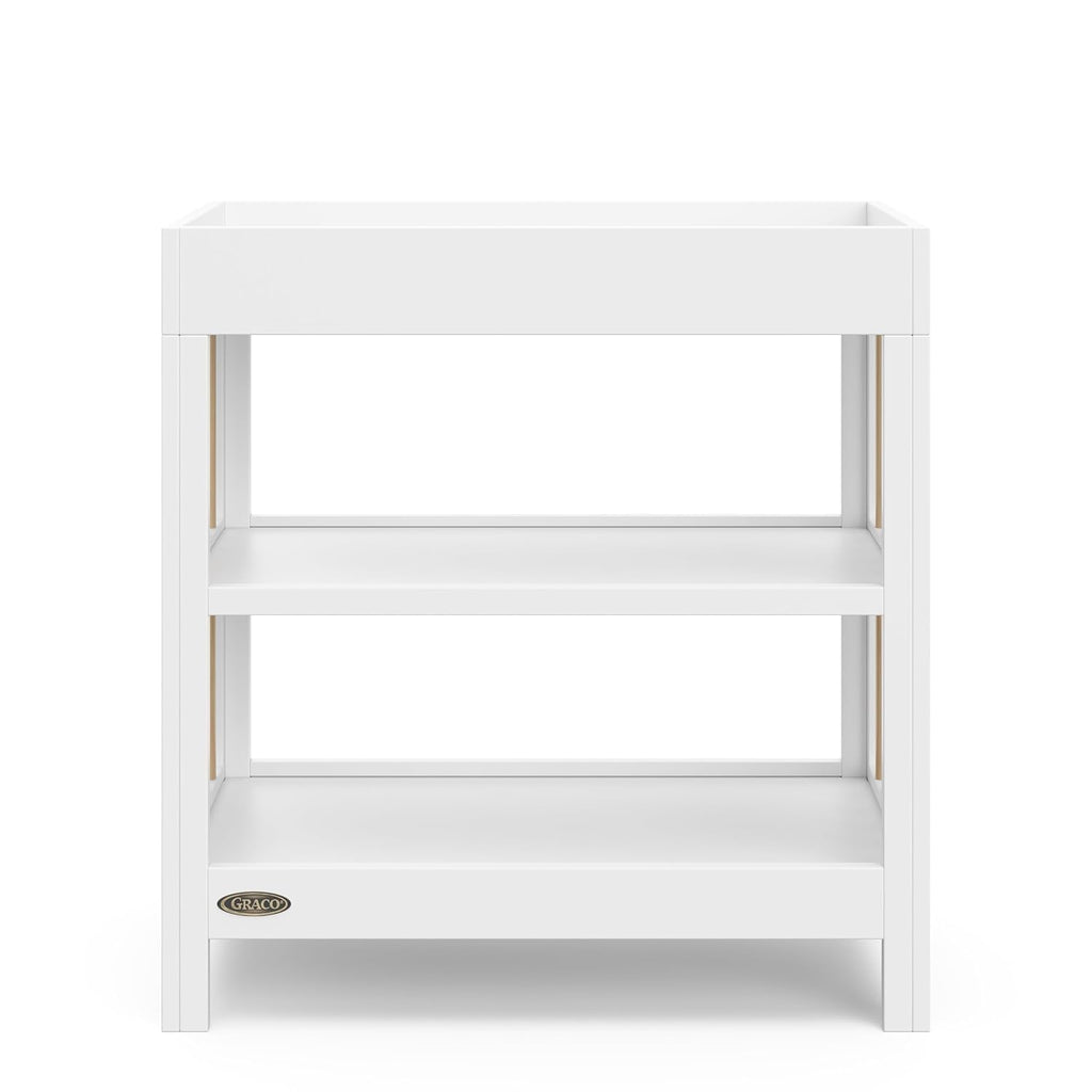 Changing Table with Changing Pad, White and Driftwood | GREENGUARD Gold Certified, Includes Bonus