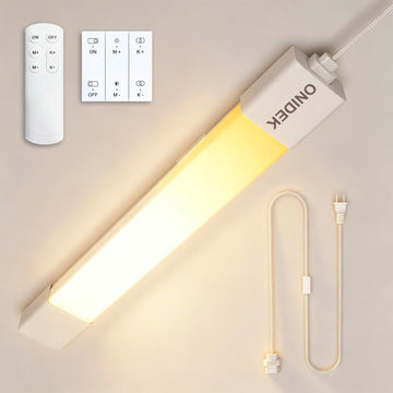 LED Tube Light Fixture with Plug Under Cabinet Lighting Dimming and Color With Remote wireless wall switch 36 inch