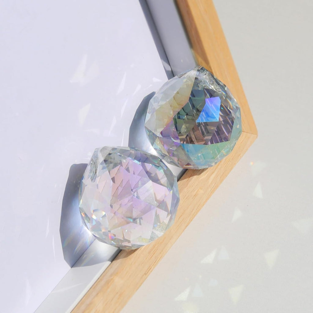 20 Pcs 20mm Clear Crystal Prism Pendant Hanging Crystal Feng Shui Ball Prism Pendant Suncatcher Ball for Wedding