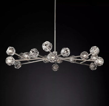 Modern Sputnik Chandelier Chrome 18-Light Crystal Pendant 43" LED Ceiling Light Pendant, Cut Crystal with G9 LED Bulbs (Chrome)