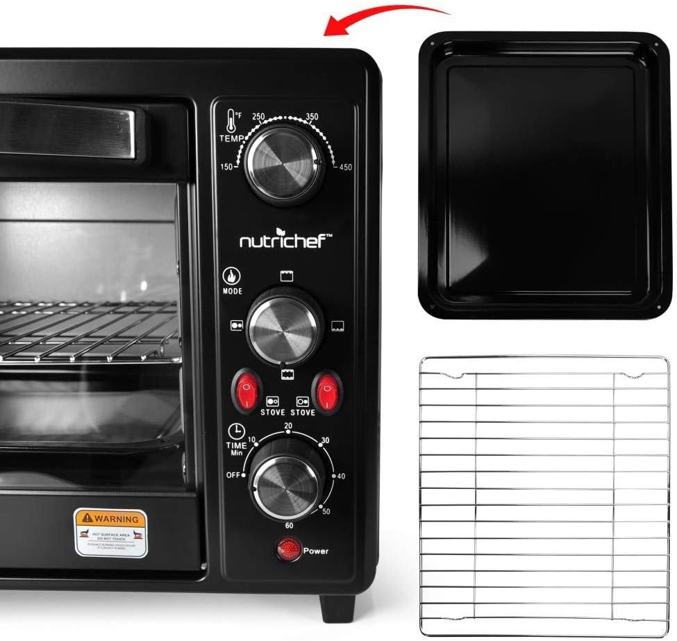 Updated Premium Version Multifunction Grill Oven, Dual Hot Plate, Toaster Oven w/Rotisserie, Grill/Griddle Top