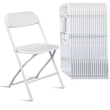 50pcs Folding Chair, Plastic Chairs with 330-Pound Capacity, Easy to Fold and Store Suitable for Indoor & Outdoor