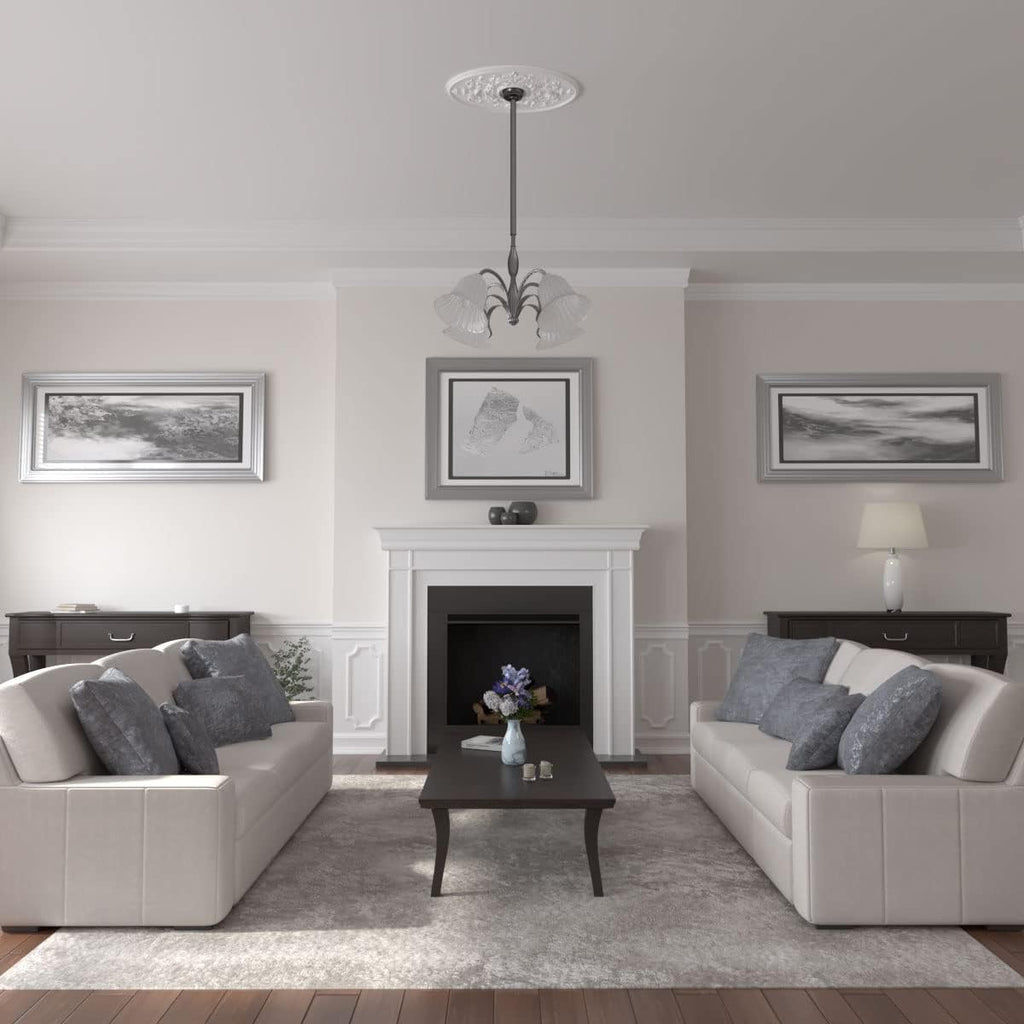 21 1/4-Inch W x 30 3/4-Inch H x 1 5/8-Inch P Alexa Ceiling Medallion