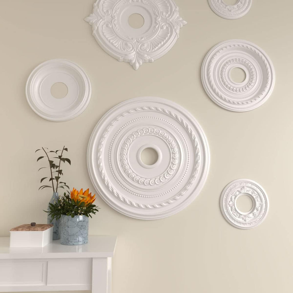 Cole Ceiling Medallion, 25 3/8"OD x 3 3/8"ID x 1 3/8"P (Fits Canopies up to 9 1/8"), Factory Primed