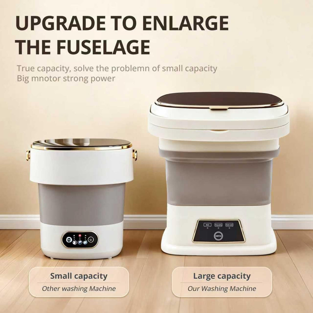 Portable Washing Machine, 16L Upgraded with Spin Basket, Small Washer portable for Underwear, Delicate Clothes, and Light Laundry, Suitable For Travel, Camping,Apartments, Dormitories, Hotels (Beige)