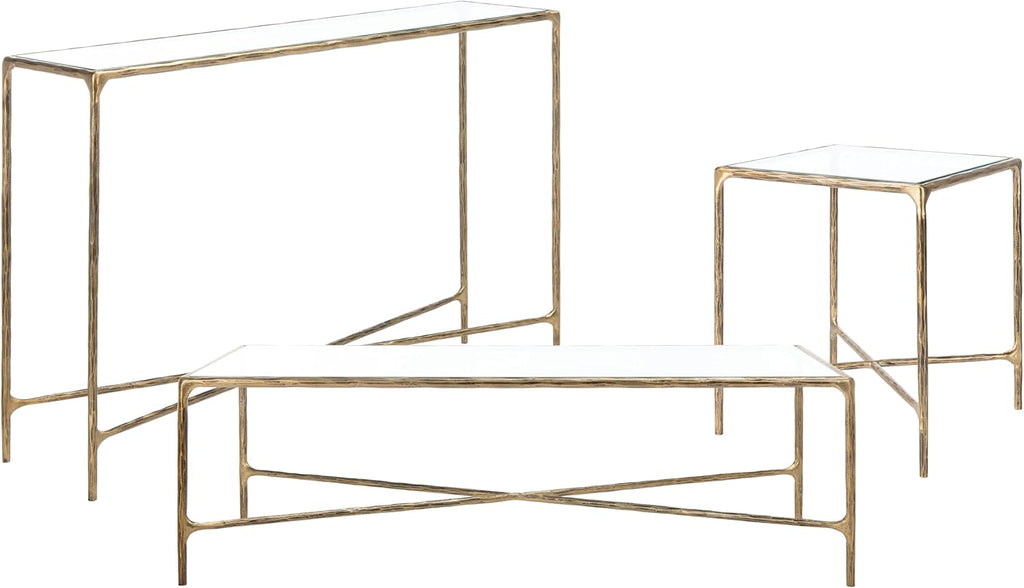 Couture Collection Jessa Brass/Glass Top Rectangle Coffee Table (Fully Assembled)