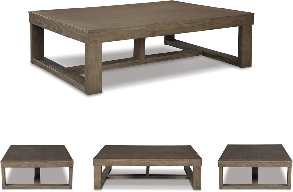 Cariton Contemporary Rectangular Cocktail Table, Brown