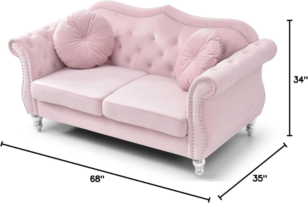 Old World Charm Loveseat, Pink
