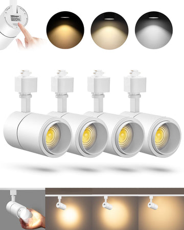 Zoomable 20W LED Track Lighting Heads H Type, White 4 Pack
