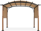 73.8" x 14" x 8" Outdoor Retractable Pergola with Sun Shade Canopy Patio Metal Garden Pergola,Beige