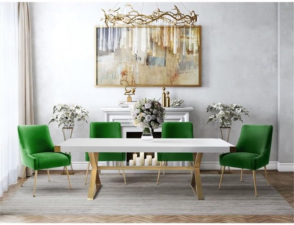 The Beatrix Collection Modern Style Living Room Velvet Upholstered Side Chair, Green