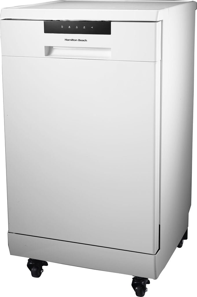 Portable Dishwasher with Wheels, 19in Wide, 8 Place Settings Capacity, White